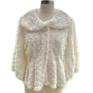 White Faux Fur Bridal Swing Cape